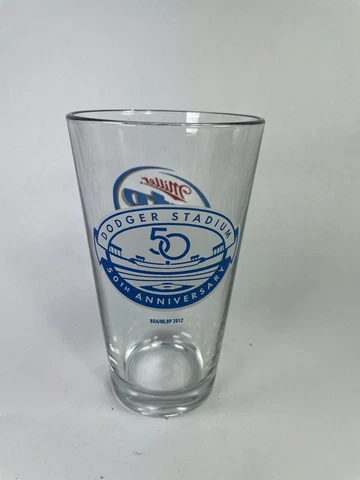 Los Angeles Dodgers Stadium 50th Anniversary Miller Lite Beer Glass 16 oz 2012 Cover