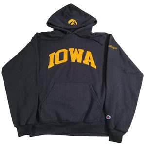 Champion IOWA Hawkeyes Sweatshirt Hoodie Medium Embroidered LOGO - Picture 1 of 13