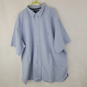RALPH LAUREN Mens Shirt Sz 4XLT TALL Classic Fit BLUE Button Down Flesh STAINS - Picture 1 of 22