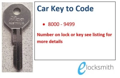 Key cut to code number Fits GM Holden FE FC FB EK EJ EH HR HK HT HG, LC Torana  - Image 1 of 4