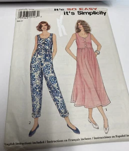 1994 Simplicity Pattern 9042 Miss Petite Dress N Jumpsuit Size 8-18 - Picture 1 of 3