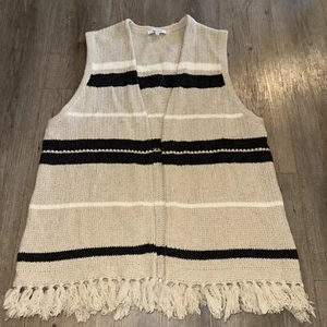 Madewell Suéter Chaleco Flecos Rayas Mezcla de Algodón Tejido Talla Mediana/Grande Usado en Excelente Condición - Imagen 1 de 6
