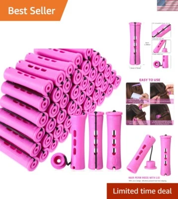 Durable 60 Pcs Hair Curling Rods with Elastic Bands for All Hair Types - Image 1 of 4