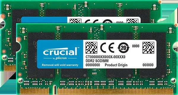 4GB kit (2GBx2), 200-pin SODIMM, DDR2 PC2-5300 memory module for Mac  - Image 1 of 1