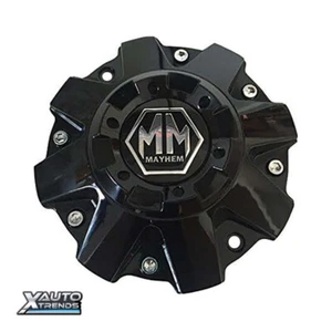 Mayhem Gloss Black Wheel Rim Center cap C-231-2 C108040B01 C108010C01 W/SCREWS - Picture 1 of 3