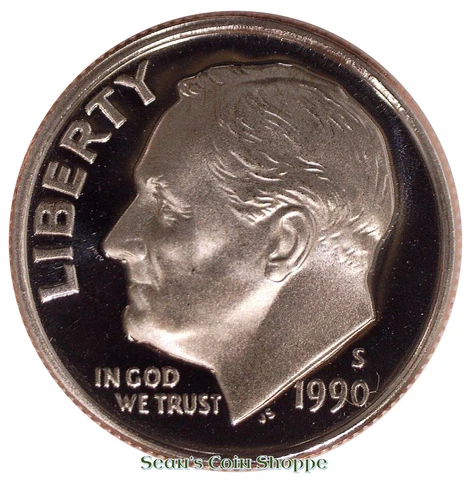 1990 S Roosevelt Dime 10C Gem Deep Cameo Proof San Francisco Free Shipping! Cover