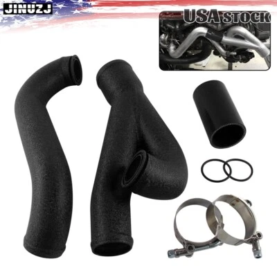 2" Aluminum Turbo Outlet Charge Pipe Kit For BMW 335i 335is N54 2007-2013 Black - Изображение 1 из 4