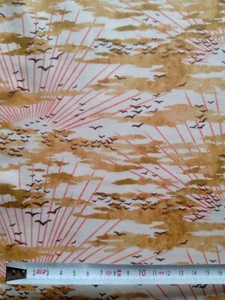 Remnant RALSTON- C - BROWNj - SKY -  Liberty Tana Lawn cotton approx 67 x 19 cm - Picture 1 of 3