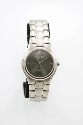 Relic Folio Orologio da Uomo Acciaio Inox Argento 30m Acqua Res Batteria Grigio - Immagine 1 di 3