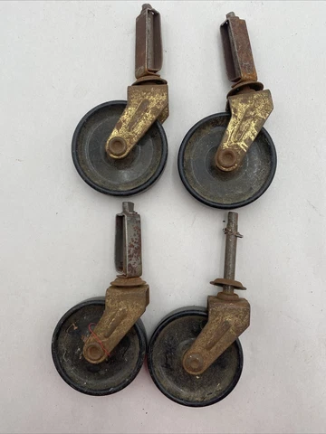 Caster Wheels Set Of 4 Vtg 2 Inch Cover