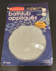 De colección 1983 NUEVO Rubbermaid Flor Blanca Bañera Apliques 16 Peeling & Stick Nuevo de lote antiguo - Imagen 1 de 1