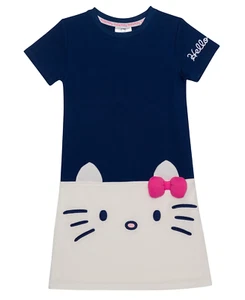 Hello Kitty Little Girls Short Sleeve Shift Dress, Size 6x, 3D Ears and Bow. New - Picture 1 of 5