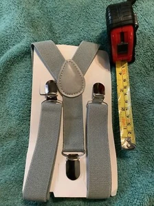 Toddlers Gray Adjustable Suspenders - Picture 1 of 5