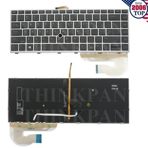 Neue US Tastatur mit Hintergrundbeleuchtung grau für HP Elitebook 745 G5 G6 840 G5 840 G6 L11307-001 - Bild 1 von 4