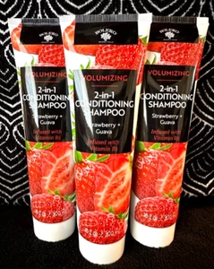 3x BOLERO VOLUMIZING STRAWBERRY GUAVA 2 IN 1 CONDTIONING SHAMPOO VITAMIN B5 10oz - Picture 1 of 5