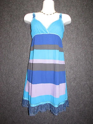 VESTIDO DE CAMBIO CUSTO BARCELONA Colorido Patrón de Espagueti a Rayas Talla 4 Foto 1 de 4