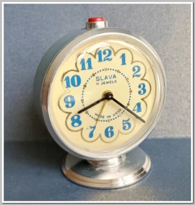Soviet Vintage Slava Alarm Clock USSR 1980's~Perfect Condition #64252 - Image 1 of 4