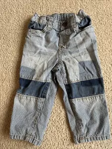 Oshkosh B’gosh Baby Patchwork Jeans Size 12 Months Pockets So Cute - Picture 1 of 7