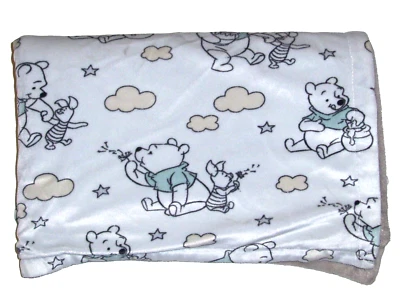 Manta Disney Baby Winnie the Pooh Piglet Beige Bronceado Nubes Estrellas 30x40 Foto 1 de 2