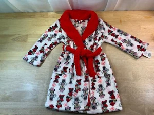 New Girl's Disney Minnie Mouse Plush Robe has Pockets Sz 5T-Very Cute!!* - Picture 1 of 4