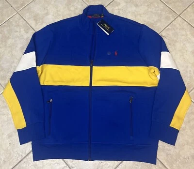 Ralph Lauren Mens XXL Double Knit Full Zip Track Jacket Blue w/ Pony NWT $148 - Image 1 of 4