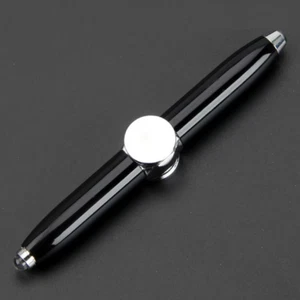 PREMIUM Alu Fidget Hand Spinner Schwarz Kugelschreiber Finger Pen Antistress LED - Bild 1 von 6