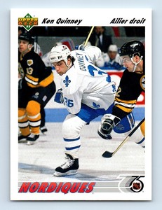 1991-92 Upper Deck French Ken Quinney Rookie Quebec Nordiques #419