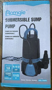 BOMGIE Submersible Sump Pump NEW FACTORY SEAL INTACT. - Picture 1 of 4