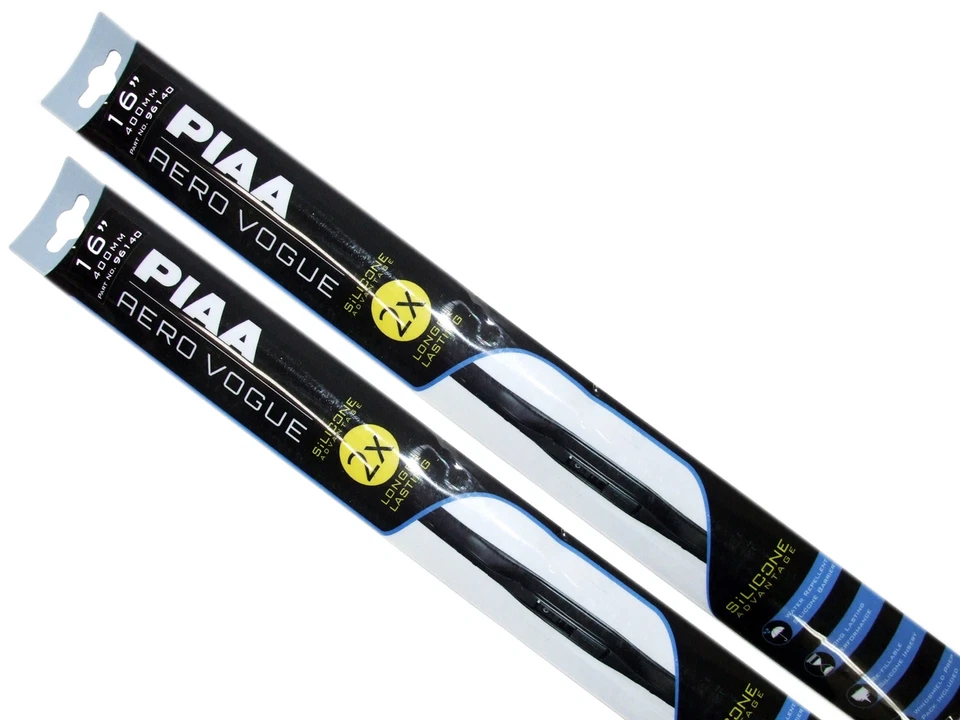 Limpiaparabrisas Piaa Aero Vogue con cuchillas de silicona (juego de 16"/16") hecho en Japón Foto 1 de 1