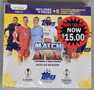 2022/23 TOPPS MATCH ATTAX SOCCER FACTORY SEALED MONSTER BOX UEFA 137 CARDS A - Picture 1 of 1