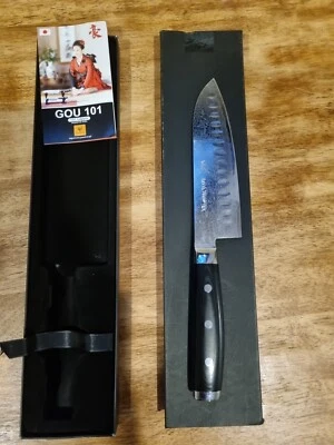 Yaxell GOU 101 Santoku Knife Micarta 101 Layer Damascus  16,5 cm - Image 1 of 3