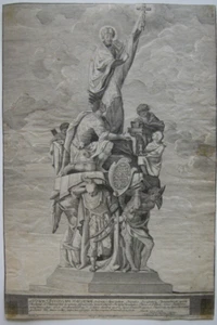 Hl. Franz-Xaver Statue Karlsbrücke Prag Kupferstich 1714 Aug. Neurautter Prokoff - Picture 1 of 6