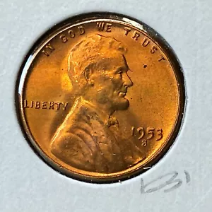 1953 S Lincoln 1¢ Red BU K31 - Picture 1 of 2