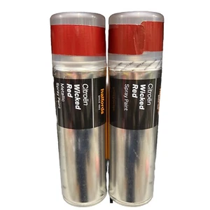 CITROEN WICKED RED SPRAY PAINT 300ML CANS HALFORDS X2 - Picture 1 of 3