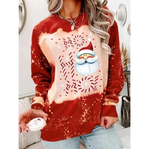 Freizeit-T-Shirt Damen Weihnachten bedruckt Rundhals Übergröße - Bild 1 von 5