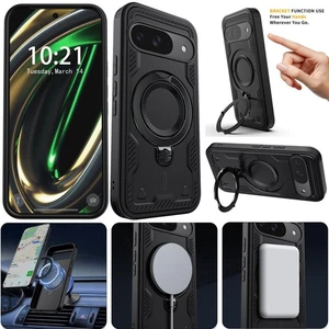 For Google Pixel 9 Pro XL/9 Pro/9/9A Case Magnetic Hybrid Hard Ring Stand Cover - Picture 1 of 57