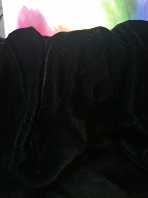 Robert allen Velvet Fabric LIQUID 100% Indian silk Allepey Windsor BLACK 89 1/2m - Image 1 of 4