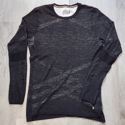 SmartWool Intraknit 200 Merino Wool Base Layer Womens Sz L LongSleeve Black Out - Image 1 of 4