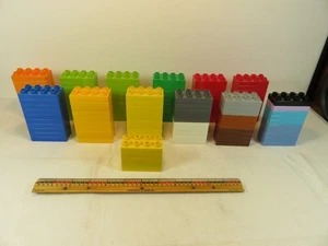 Lego Duplo Thin 2x4 125 Pieces Bricks Blocks  3/8 inch Thick Mixed Colors - Picture 1 of 6