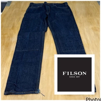 CC Filson 👉Flaws👈 Bullbuck Jeans Mens 38x33 Slim Straight Double Front Denim - Image 1 of 4