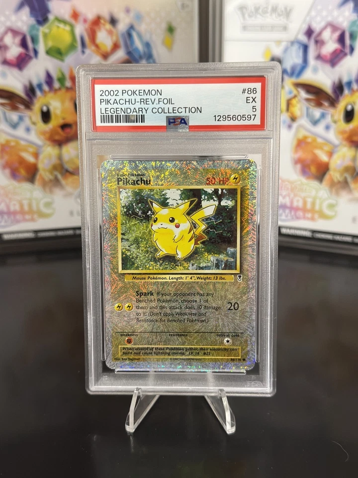 Pokemon Pikachu Reverse Holo Card 86/110 Legendary Collection PSA 5 EX 2002 - Image 1 of 2