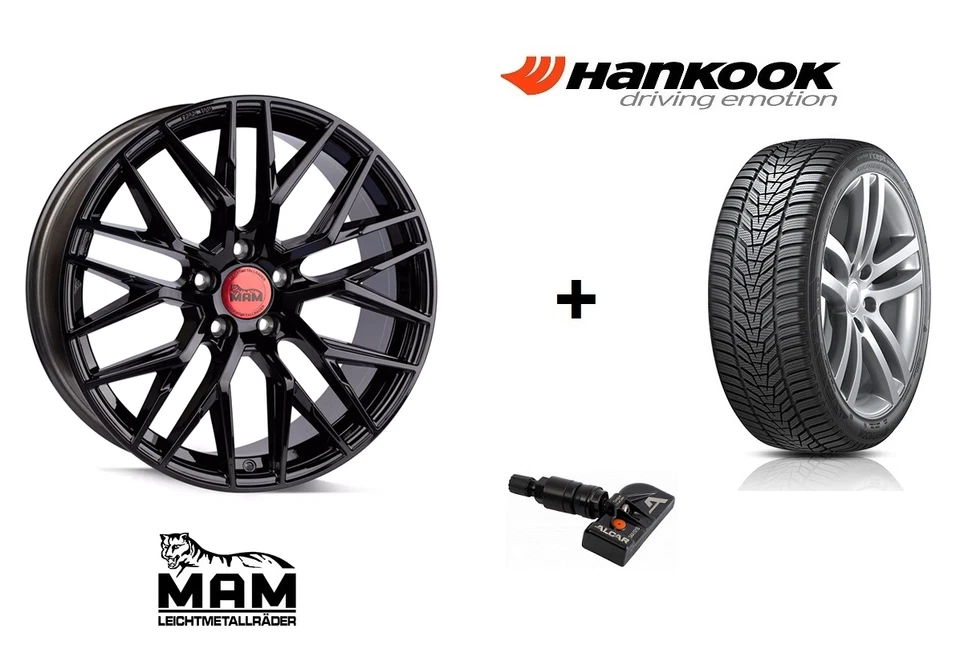Winterräder Ford Kuga DFK 19 Zoll 4 x MAM RS4 BLACK + Hankook W330A Reifen + RDK - Bild 1 von 1