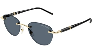 Montblanc MB0412S-001 Sonnenbrille goldfarbenes Gestell elegante blaue Gläseroptik - Bild 1 von 5
