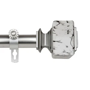 1 Inch Dia 160-240 Adjustable Decho Single Curtain Rod in Satin Nickel - Picture 1 of 2