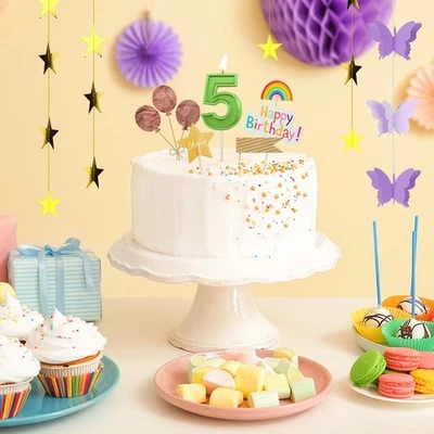 Velas de 50 cumpleaños número de pista velas verde diseño 3D decoración de pasteles Foto 1 de 4