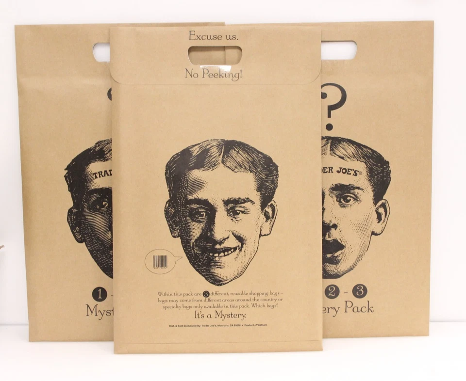 (Lote de 3) Trader Joe's 2025 "Paquetes misteriosos" 9 bolsas en total de todo EE. UU. Foto 1 de 4