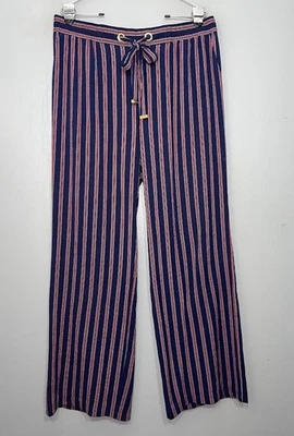 Pantalones Palazzo Michael Kors Talla Grande a Rayas Náuticos Preppy Preppy Foto 1 de 4