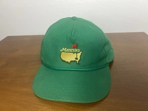 Gorra Derby Verde Vintage Masters Correa Cuero Ajustable Cuerda Trasera ~ ¡BONITA!! - Imagen 1 de 7