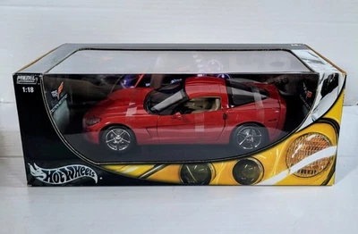 Hot Wheels 1:18 Red Chevrolet Corvette C6 Diecast Metal Collection New In Box - Image 1 of 4