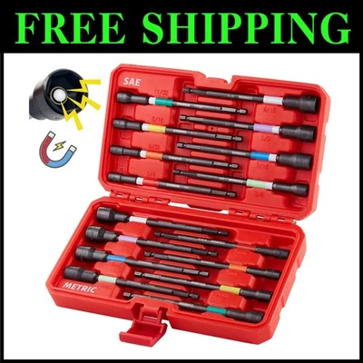 Juego de destornilladores de tuercas magnéticas Rainbow, 6", SAE métrico, 16 piezas Foto 1 de 4